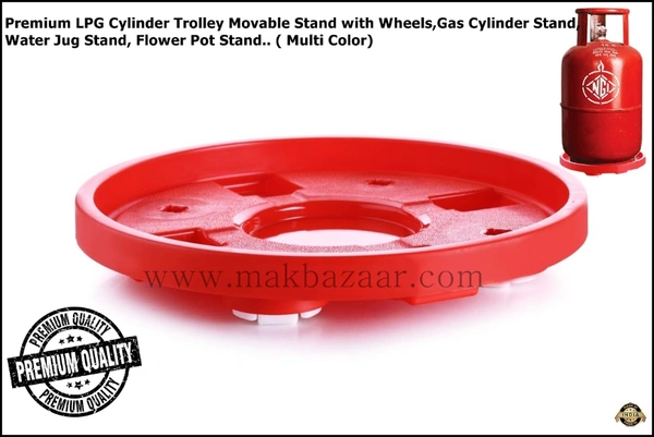 Gas Cylinder Trolley Stand with Movable Wheels. (Multi Color)